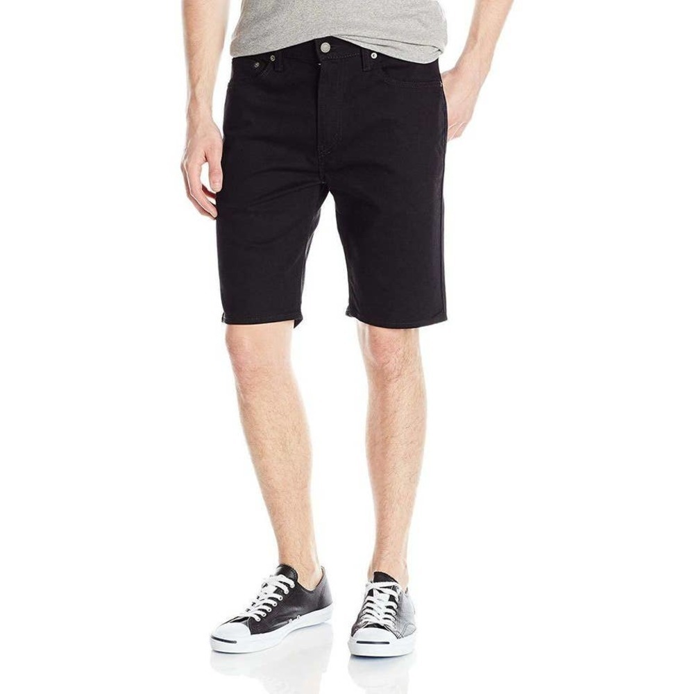 Levi's Strauss Women's Super Stretch Denim Shorts Mid Rise Black Size 36